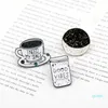 Cartoon Coffee Cup Brooches Drink Pizza Creative Drip Brooch Enamel Lapel Pins Badges For Women Jewelry Gift