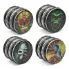 3D Metal Herb Grinder 63MM Manual Smoking Accessories Fashion Skull Pattern 4 Layers Tobacco Grinders Creative Gift 4 Colors