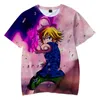 T-shirt da uomo T-shirt anime Seven Deadly Sins Nanatsu No Taizai 3D Stampa Streetwear Uomo Donna Moda T-shirt a maniche corte Hip Hop Tshirt Tops 2024 nuovo