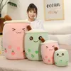 Cute Fruit Drink Plush Stuffed Soft Pink Strawberry Milk Tea Plush Boba Tea Cup Toy Bubble Tea Pillow Cushion Kids Gift