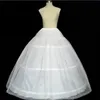 Kvinnor 3 Hoops Bridal Petticoats för Ball Gown Underskirt Bride Bröllopsklänning Kjol Foder Elastiska Midja Crinoline Kjol Justerbara storlekar