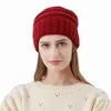 Donne di inverno Caldo Berretti 2021 Nuovo Casual Caps Colore Puro Cucitura All'aperto Cappelli di Peluche Autunno Crochet Berretti A Maglia Cappelli Y21111