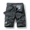 Män Sommar Taktisk Bomull Cargo Shorts Casual Breeches Bermuda Fashion Pants Camouflage Beach 210806