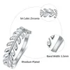 Bagues en grappe BONLAVIE Fine Jewelry Bague en feuille de vigne avec Zircon 925 Bagues de mariage en argent sterling Bagues de fiançailles pour femmes