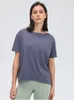 L57 Yoga Tshirt Topps Solid Culour Loose Outfit för att köra sport med 4 6 8 10 Size3269691