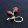 Keychains Strawberry Red Keychain Keyring for Women Girl Jewelry Simulated Fruit Car Key Holder FriendKeychains Emel22