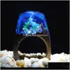 Drop Delivery 2021 Secret Forest Scenery Resin Wood Crystal Band Ring Hand Made Fashion Jewelry For Women And Men 24 Styles Couple Rings Urzt