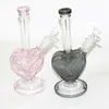 Heart shape water bongs glass bong oil rig smoking pipes hookahs with downstem slide and male bowls 14mm ash catchers