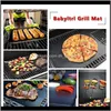 Tools Reusable Nonstick Bbq Mat Pad Baking Sheet Portable Outdoor Picnic Cooking Barbecue Plate Oven Tool Party Accessories Grill Punh Ow5Nf