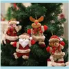 Julfestivet Party Supplies GardesKristmas Dekorationer 8PCS Merry Ornaments Gift Santa Claus Snowman Tree Toy Doll Häng för Home Dro