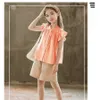 Girls Clothes Set Summer top + Short Pants 2 PCS Children Clothing For Girls Teen Kids Girls Clothes 8 10 12 Year X0802