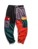 Mens byxor corduroy patchwork cargo män streetwear harem joggare hajuku sweatpants hip hop byxor w159