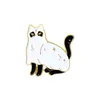 Ghost Black Color Cat Animal Enamel Brooches Pin for Women Fashion Dress Coat Shirt Demin Metal Funny Brooch Pins Badges Promotion Gift 2021 New Design