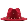 Широкие шляпы Brim Hats мода жемчуга джаз топ шляпа шерсть фетровые реквизиты повседневные Tophat косплей аксессуары для мужчин женщин
