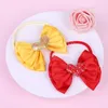 Meninas Bebê Bowknot Headband Crianças Duplas Camadas Coração Cabelo Cabelo Choad Elastic Bandanas Head Band