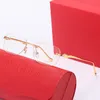 Óculos de sol gripes carti óculos de leopardo de prata dourada feminino feminino menshshade composto de metal sem moldura óptica clássico mais recente 275q