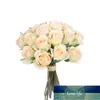 Couronnes de fleurs décoratives Rose Bouquet de décoration de mariage attaché à la main Petites roses Bouquet 20 têtes Soie Jaune 20 têtes Prix usine Conception experte Qualité Dernière