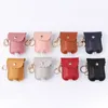 Portable PU leather Plastic Travel Bottle 30ml Hand sanitizer holder with Keychain WXY130