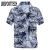 Men Beach Shirt Summer Short Sleeve Palm Tree Printed Hawaiian Beach Shirts Mens Holiday Vacation Clothing Chemise XS-5XL 210628