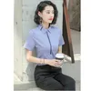 Koreanische Mode Chiffon Frauen Blusen Kurzarm Büro Dame Hemd und Bluse Frauen Tops Plus Größe XXXL/5XL 210531