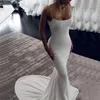 Robes de mariée sirène avec Wrap 2022 robes de mariée bretelles spaghetti dos nu balayage train vestidos de novia