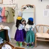 Le ragazze all'ingrosso della molla di stile coreano vestono i vestiti dei bambini dei vestiti della principessa del fiore del ricamo di colore solido dell'imbracatura E678 210610