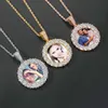 Hiphop Jewellery Custom Photo Memory Medallions Picture Pendant Necklac Bling Jewelry Sets Cz Cubic Zirconia Diamond Necklace