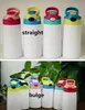 Bricolage sublimation 12 oz bouteille d'eau gobelet droit en acier inoxydable gobelet 350 ml paille tasses bonne qualité pour les enfants EE