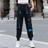 Harajuku Cargo Pants For Women Black Plus Size Cargo Trousers High Waisted  With Baggy Sweatpants Sporty Korean Style Y211115 From Mengyang02, $38.87