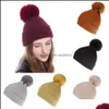 Beanie/Skl Caps Hüte Hüte, Schals Handschuhe Fashion Aessories Herbst Winter Damen Hut Wolle Ball Beanies Cap Dame Gestrickte Warme Häkeln M220