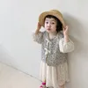 봄 소녀의 조끼 재킷 캐주얼 어린이 outwear 민소매 코트 아기 키즈 코튼 소프트 레이스 꽃 양복 동아 의류 210413