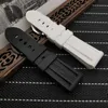 Silicone Borracha Relógio de Borracha 22mm 24mm 26mm Preto Azul Vermelho Laranja Branco Relógio Banda para Panerai Strap Waterproof Watchband Ferramenta Livre H0915