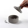 Récipient à bougie en béton avec couvercle moule pot de stockage de ciment moule en silicone moule à bougie rond en béton conteneur moule 210722