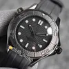 Designer Watches 43.5mm Dive 300m 210.92.44.20.01.003 Texture Dial Automatic Mens Watch Date PVD Black Steel Case Rubber Strap Sport
