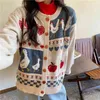Style coréen pull tricoté femmes Outwear automne et hiver chaud pull de noël cardigans femmes manteau (C8638) 210423