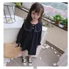 Korean Spring And Autumn Big Lapel College Girls' Dress Long Sleeve Princess Children's Baby Kids Girls Clothing 210625