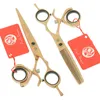 Hair Scissors 6.0" Rose Gold Salon Hairdressing Japanese Steel Professional Swivel Thumb Barbers Cutting Thinning Shears A0122B