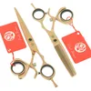 Tesoura de cabelo 6,0 "Rose Gold Salon Hairdressing Aço Japonês Profissional Swivel Thumb Barbers Cortando tesouras de desbaste A0122B