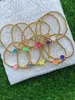 Beaded Strands 10st Gold Color Ball Beads Armband med Emalj Heart Star Charm Colorful Fawn22