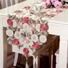 40*210 CM Luxurious Elegant Embroidered Table Runner Pastoral Style Waterproof Oil Tricolor Tablecloths 210708