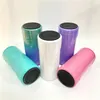 الصيف 12oz مبردات الباردة خزان تخزين drinkware البرد فحم الكوك كوب مزدوجة مسورة الفولاذ المقاوم للصدأ معزول حفظ برودة لمدة 12 أوقية ضئيلة العلب FHL488-WLL