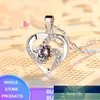 Original Solid 925 Silver Necklace Luxury Crystal CZ Love Heart Pendant Necklaces Women Party Jewelry Gifts