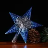 Décorations de Noël Décoration d'étoile au sommet d'un arbre ajouré scintillant scintillant ornements de décoration de noël