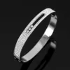 Vintage romerska siffror svart skal Bangles rostfritt stål med kristallfjäder armband för män kvinnor smycken Q0717