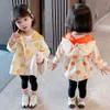 Пальто для девочки Dot Girl Coats Kids Casual Style Kide Heald Spring осень зимняя детская одежда 210412