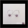 Hie livraison directe 2021 strass cerceau femmes cerise Bblossom boule de cristal boucles d'oreilles pour dame mode bijoux cadeau de noël Htakd