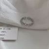 925 Sterling Silver proste ogniwo łańcucha w kształcie pierścienie dla kobiet regulowany pierścionek biżuteria akcesoria prezent S-R998