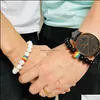 Beaded Strands Bracelets Jewelry Lgbt Rainbow Couple Bracelet Mens Womens Volcanic Stone Tiger Eye Beads Agate Lovers Fashion Drop Delivery