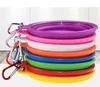 Bols pour animaux de compagnie Bol pliable en silicone pour chiot Bols d'alimentation pour animaux de compagnie avec boucle d'escalade Voyage Portable Conteneur de nourriture pour chien Expédition maritime DAP266