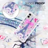 TPU Quicksand ve Sevimli Unicorn Cartoon Telefon Kılıfları İPhone 11 12 13 14 Pro Max X XR 78plus Sıvı Kum Şok geçirmez Kapak